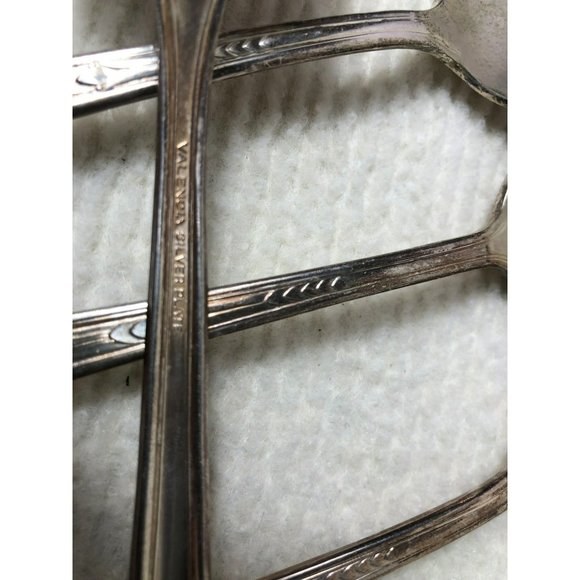 Valencia Silver Plate Silverware Serving Fork & Serving Spoons - Picture 5 of 7